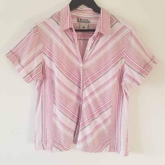 Columbia vertex pink stripe button front shirt - Picture 7 of 7